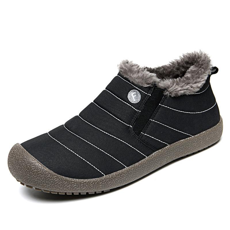 Men's Cozy Insulated Snow Boots with Round Toe Design