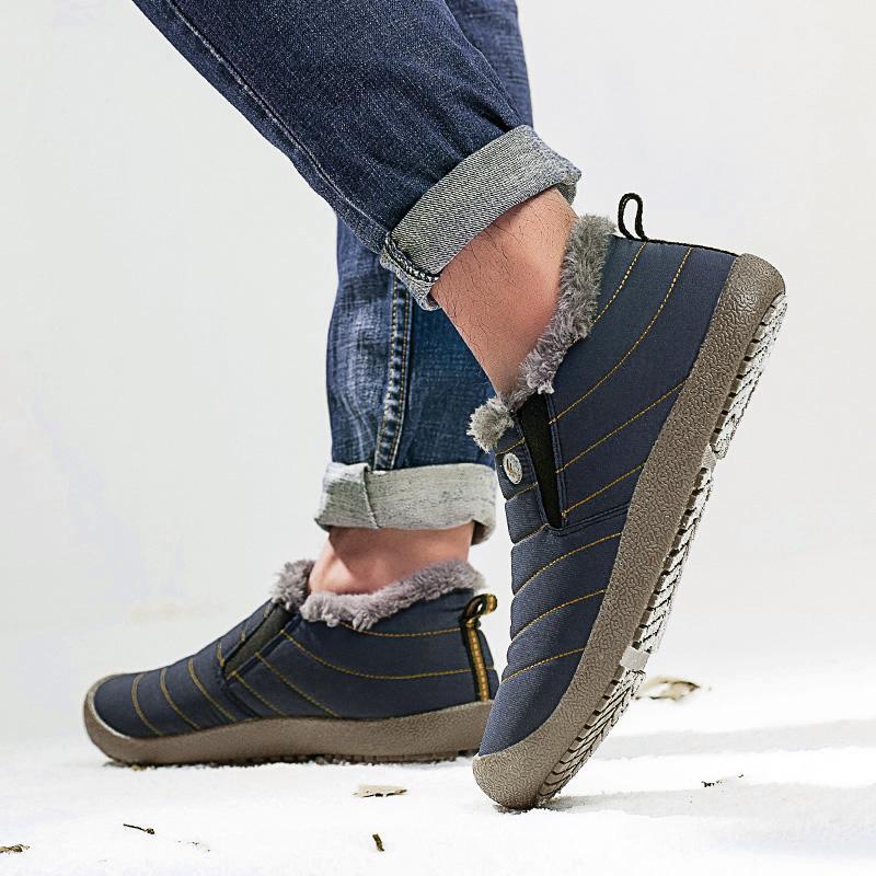 Men's Cozy Insulated Snow Boots with Round Toe Design