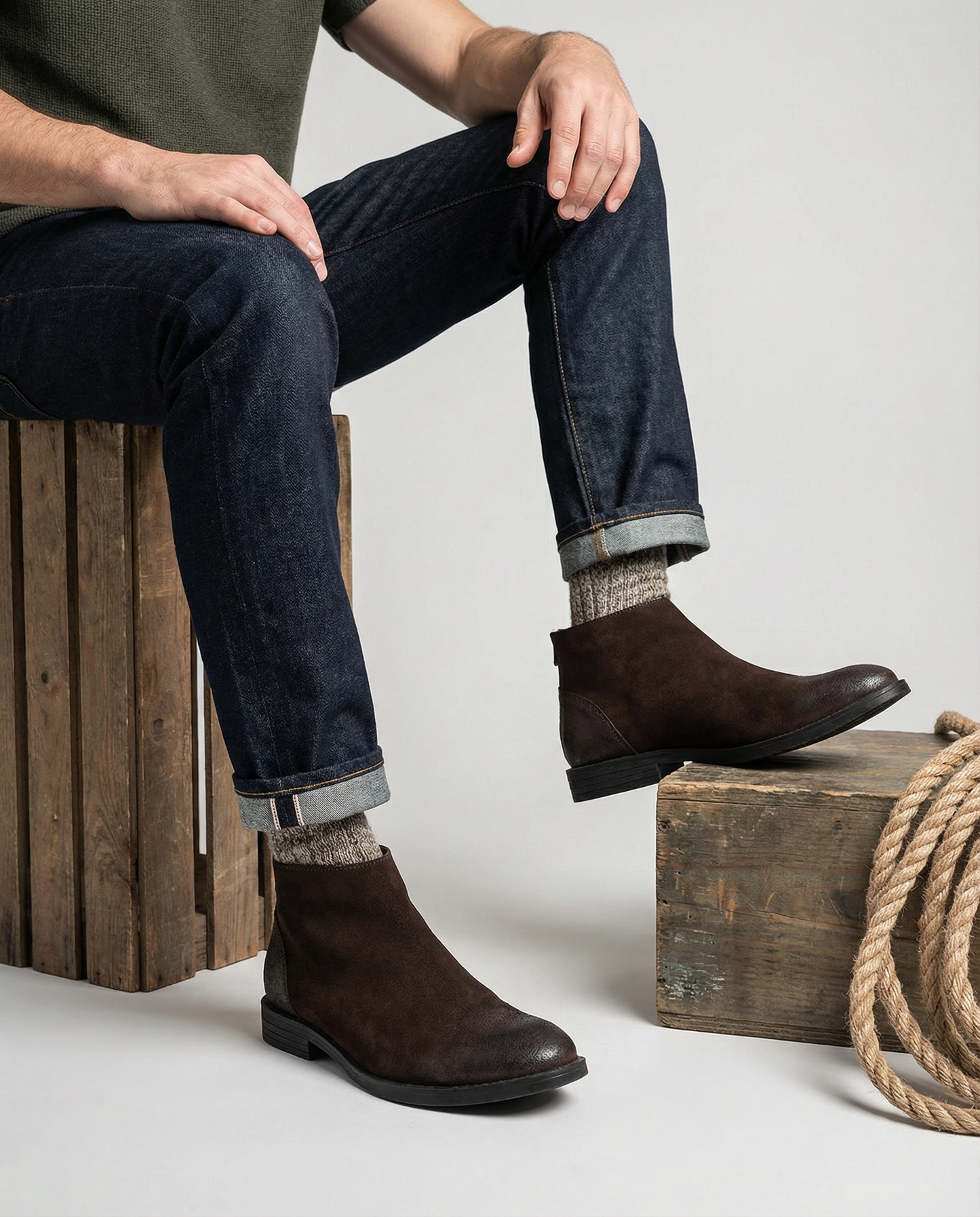 Men's Premium Leather Ankle Boots for All-Day Comfort