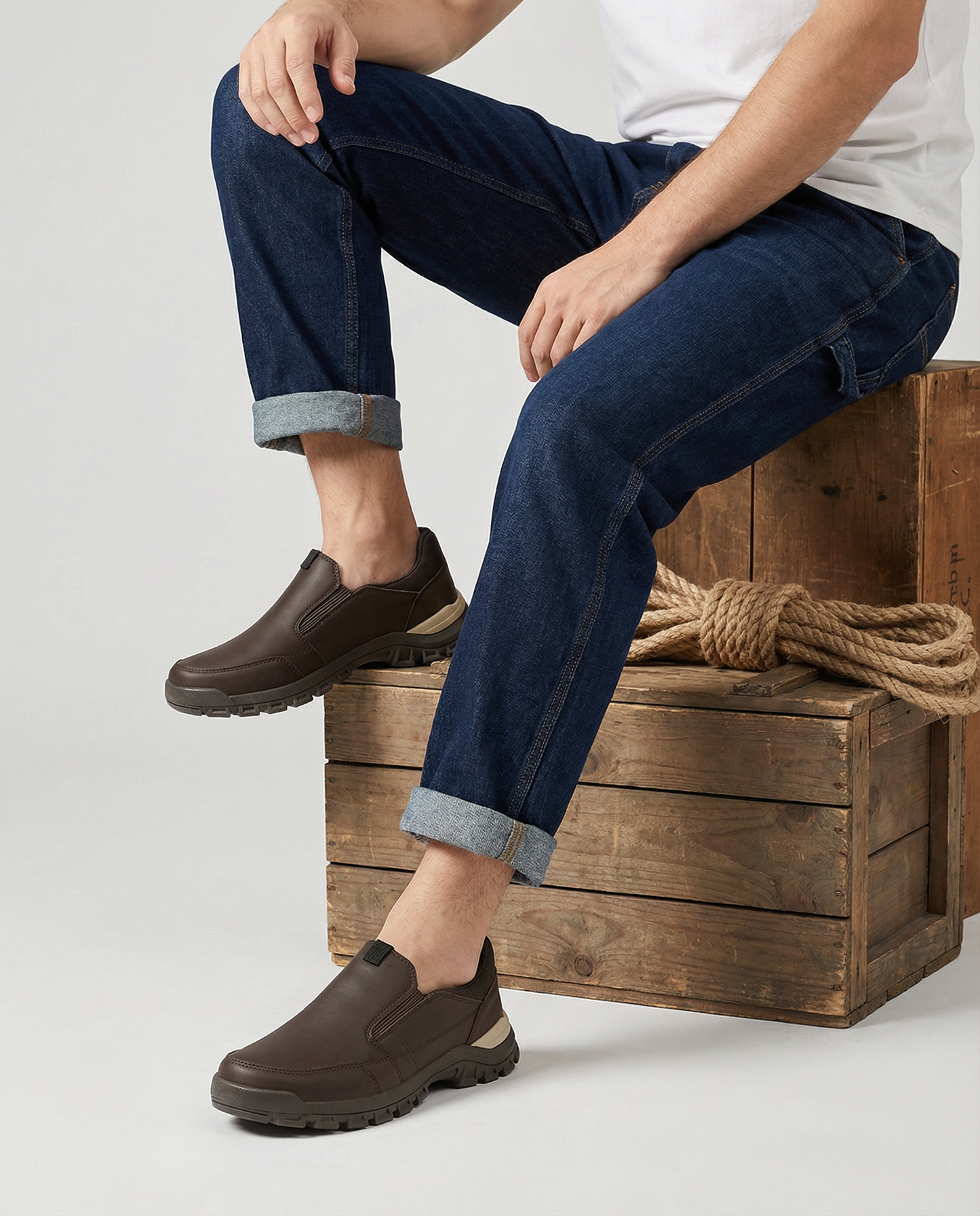 Men's Slip-On Loafers with Durable Lug Sole