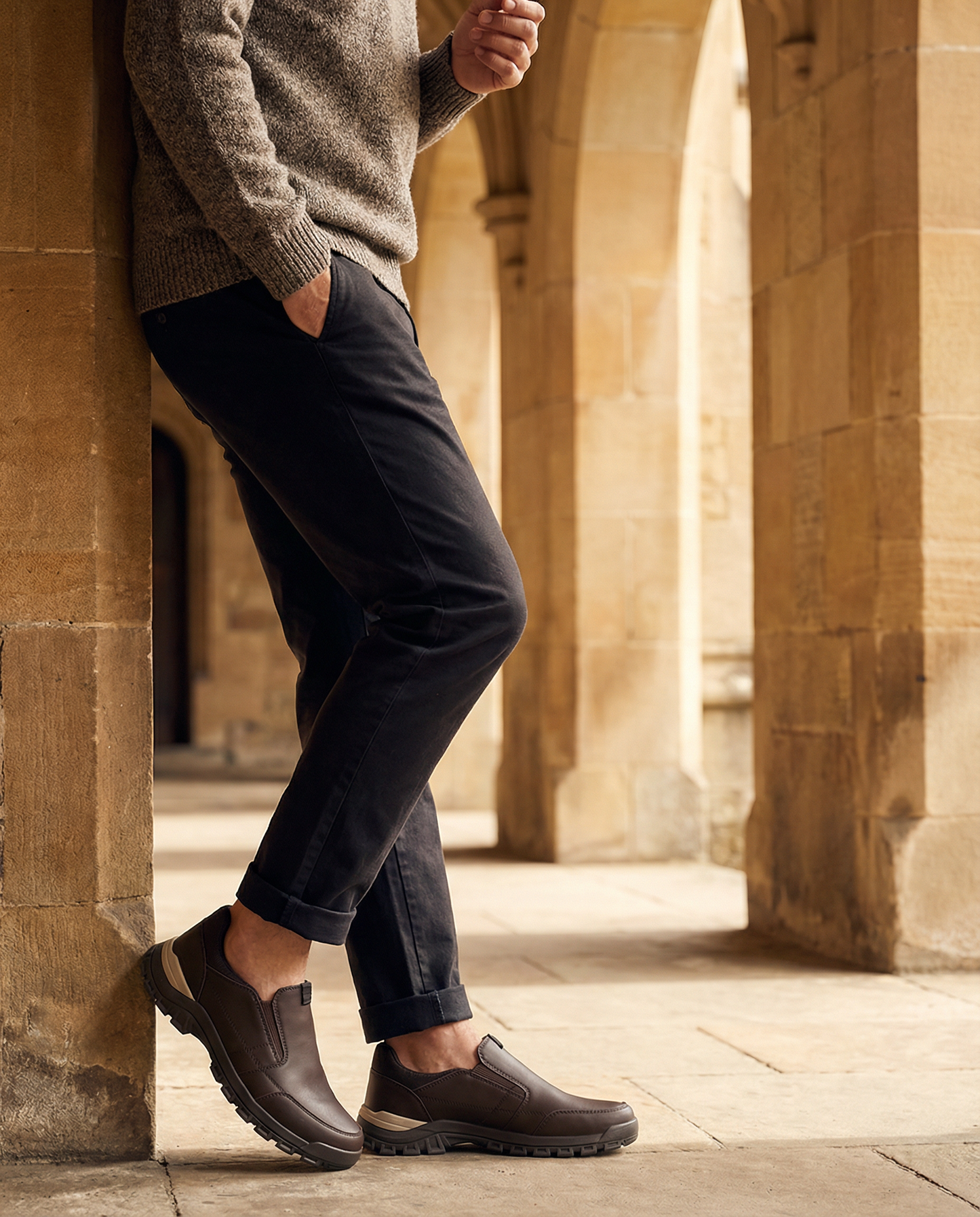 Men's Slip-On Loafers with Durable Lug Sole