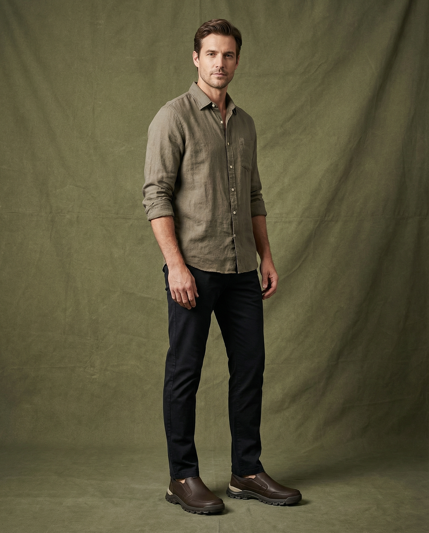 Men's Slip-On Loafers with Durable Lug Sole