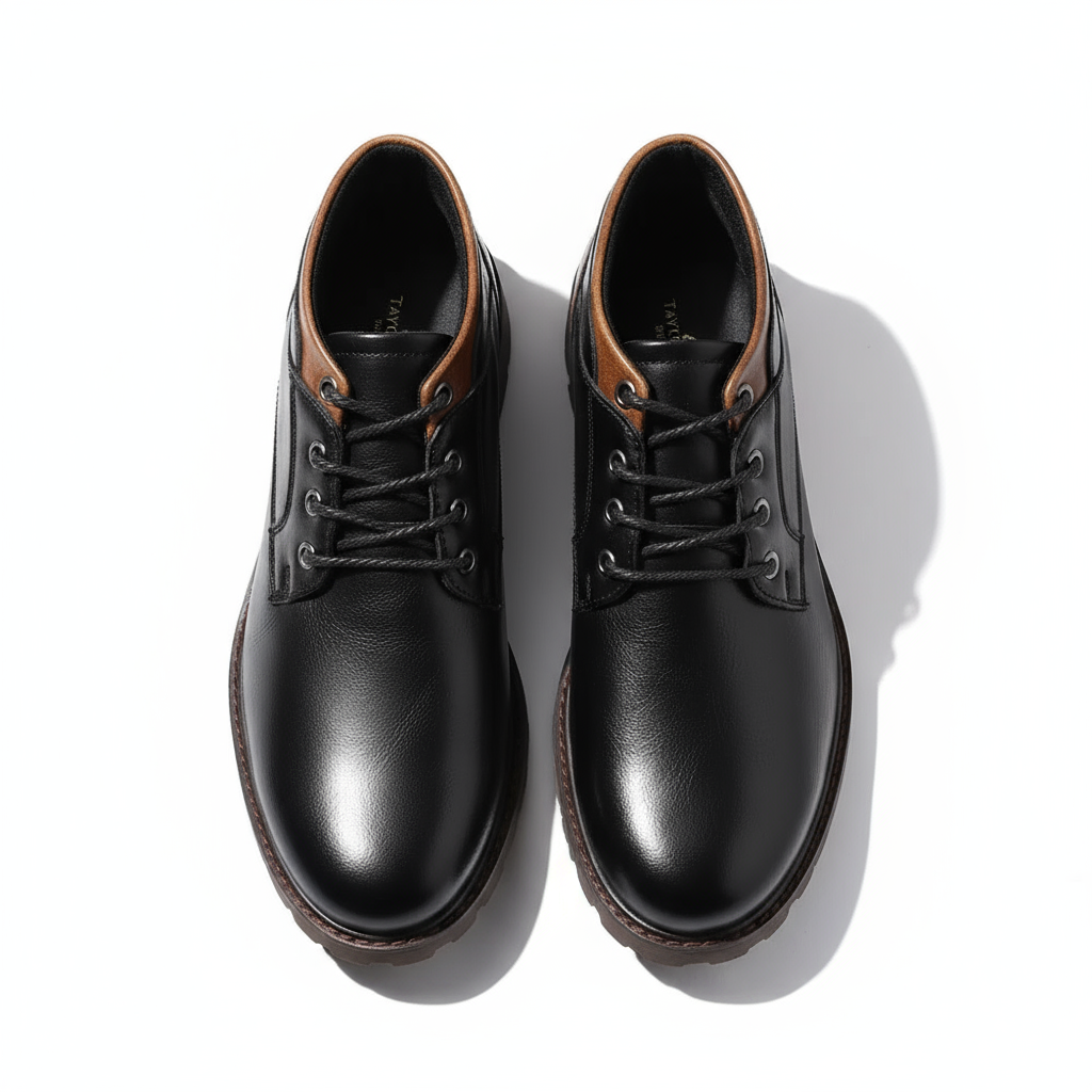 Men's Premium Full-Grain Combat Boots with Side-Zip Entry