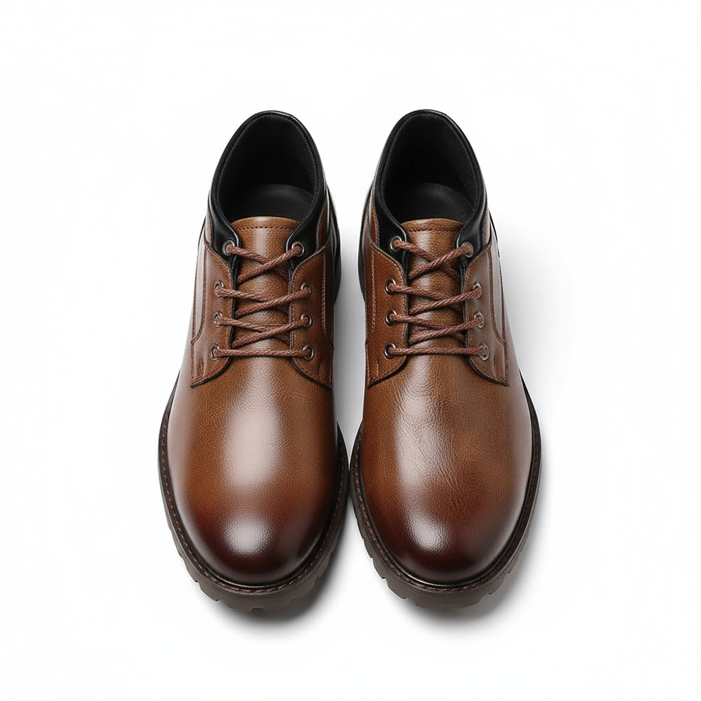 Men's Premium Full-Grain Combat Boots with Side-Zip Entry