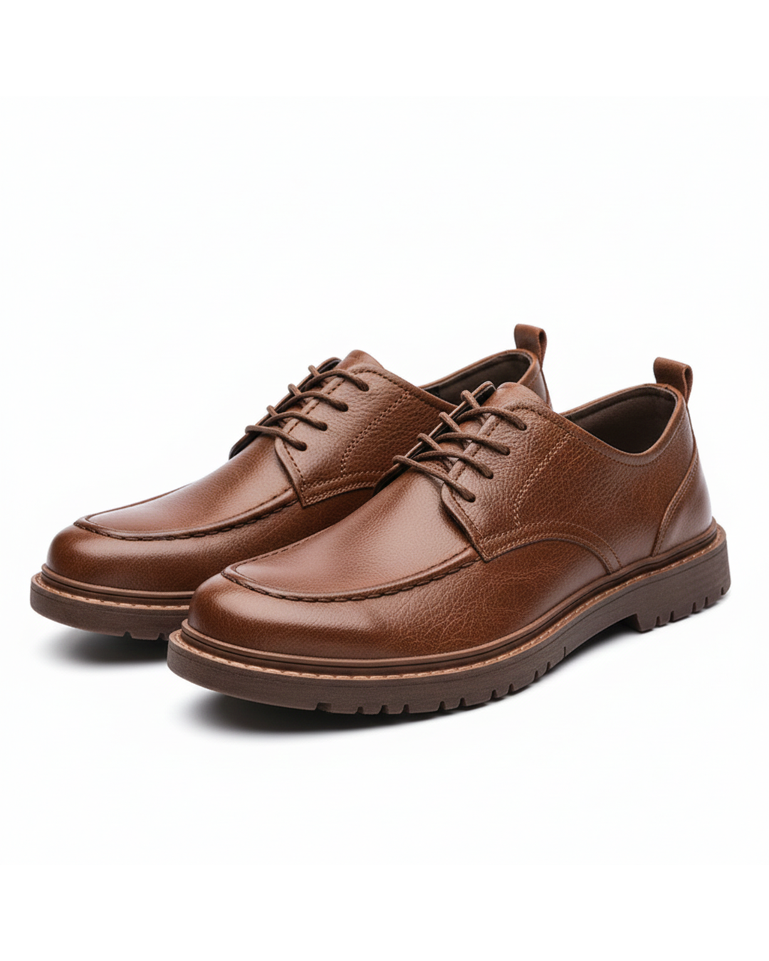 Men's Durable Leather Loafers with Rugged Sole
