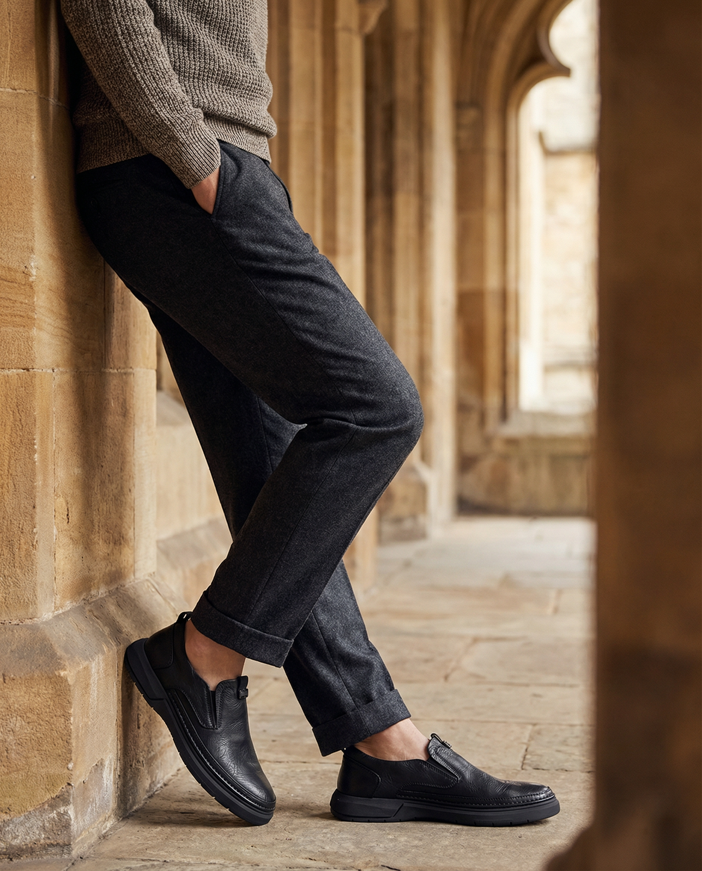 Men's Premium Full-Grain Slip-On Shoes for Comfort and Durability
