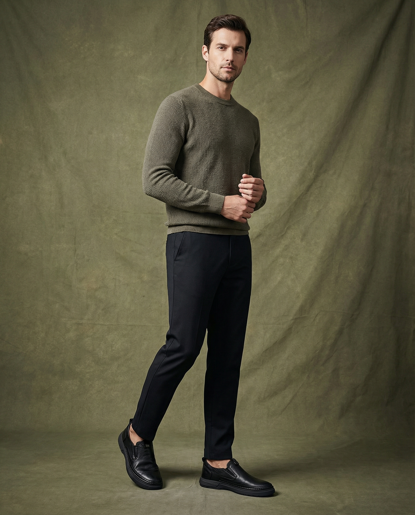 Men's Premium Full-Grain Slip-On Shoes for Comfort and Durability