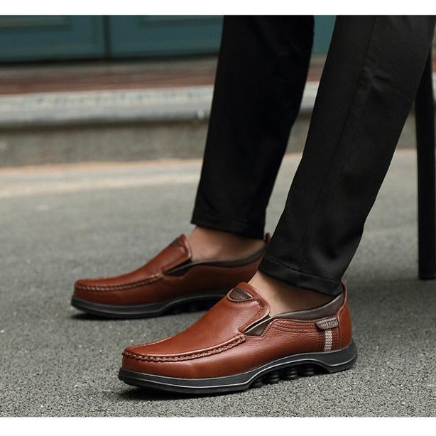 Men's Casual Slip-On Loafers with Rubber Outsole