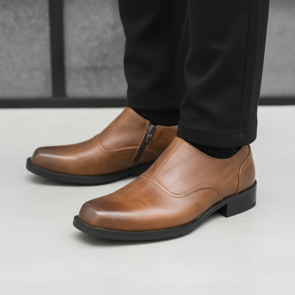 Men's Full-Grain Leather Work Boots - Durable & Comfortable