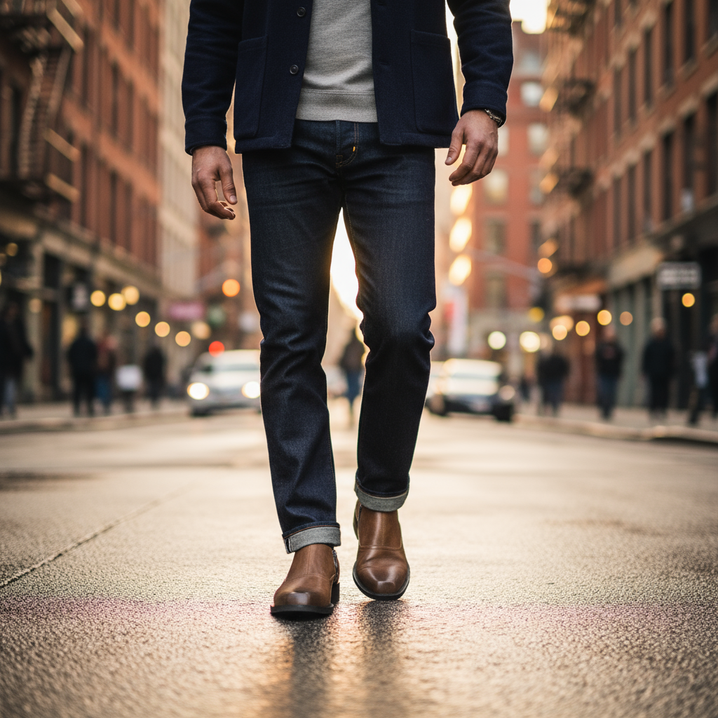 Men's Full-Grain Leather Work Boots - Durable & Comfortable