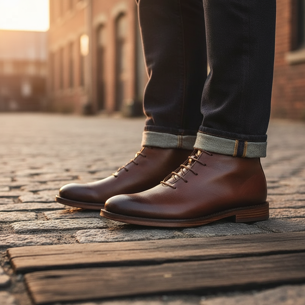 Men's Premium Full-Grain Leather Ankle Boots
