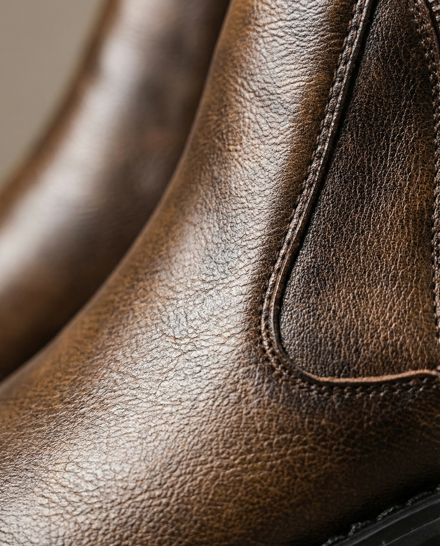 Men's Full-Grain Leather Ankle Boots with Side Zip Closure
