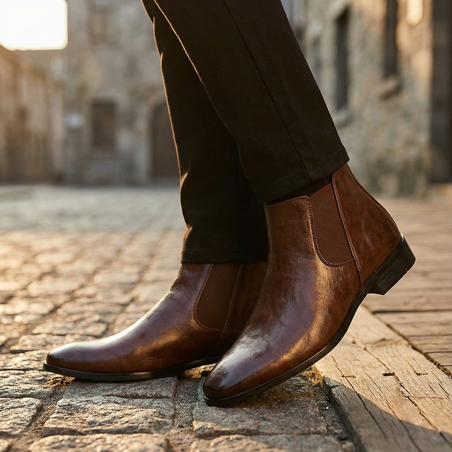 Men's Premium Full-Grain Chelsea Boots - Slip-On Urban Style