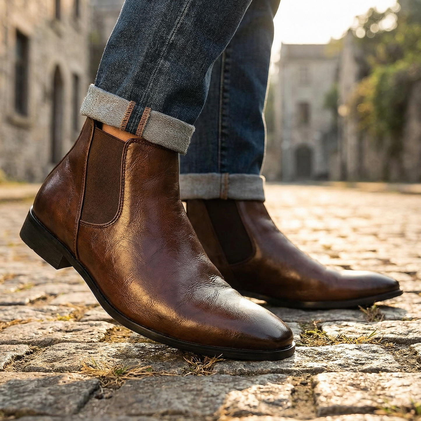 Men's Premium Full-Grain Chelsea Boots - Slip-On Urban Style