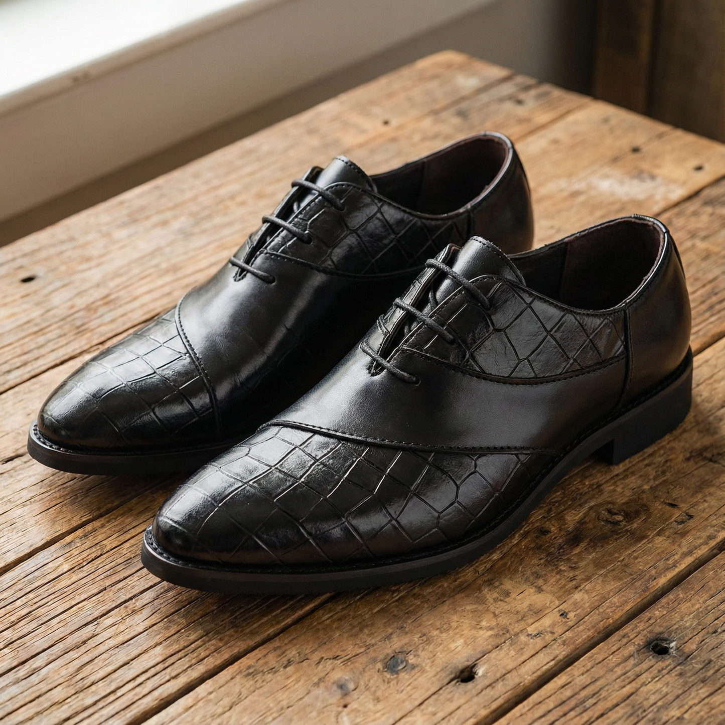 Men's Textured Oxford Dress Shoes for Comfort and Durability