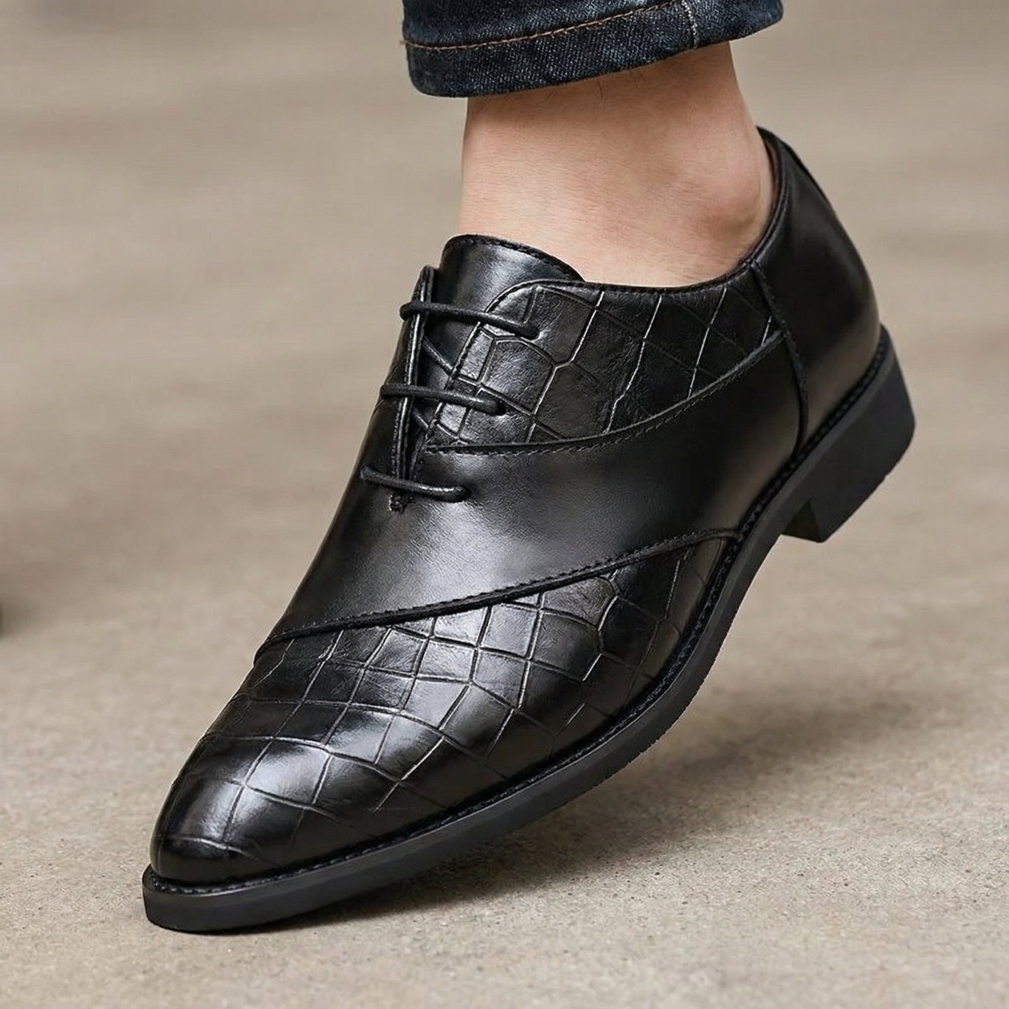 Men's Textured Oxford Dress Shoes for Comfort and Durability