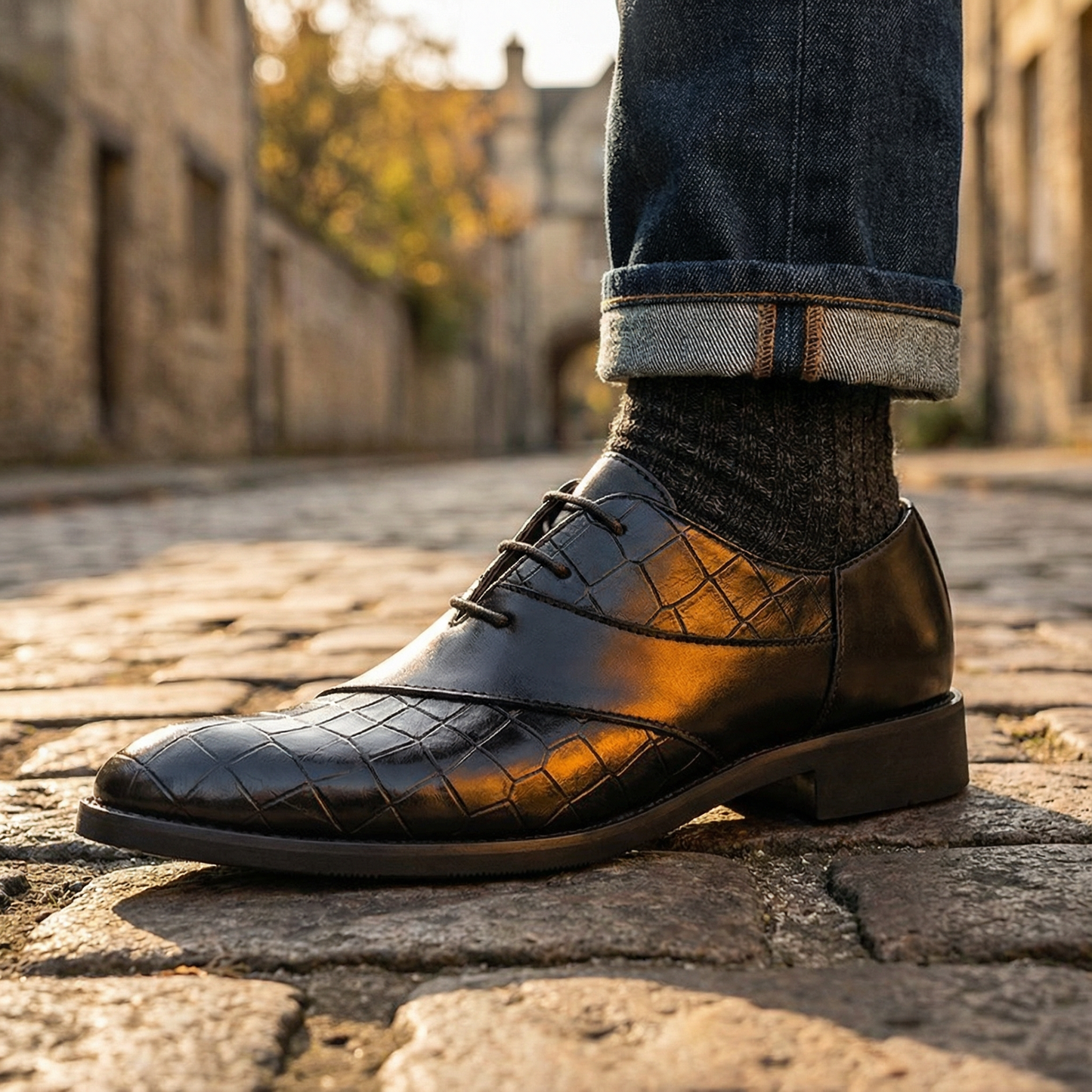 Men's Textured Oxford Dress Shoes for Comfort and Durability