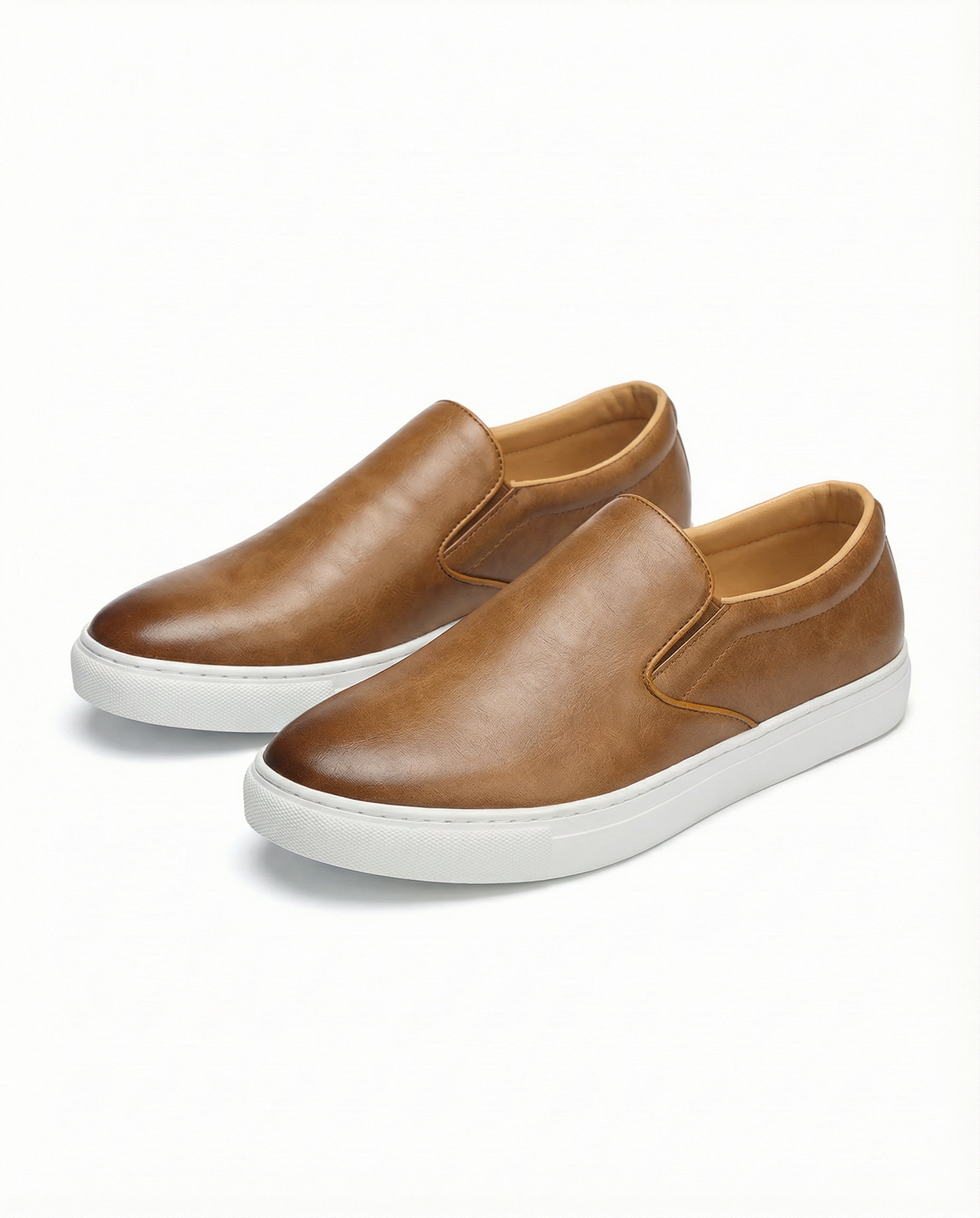 Men's Slip-On Shoes with Flexible Gores and Durable Rubber Sole