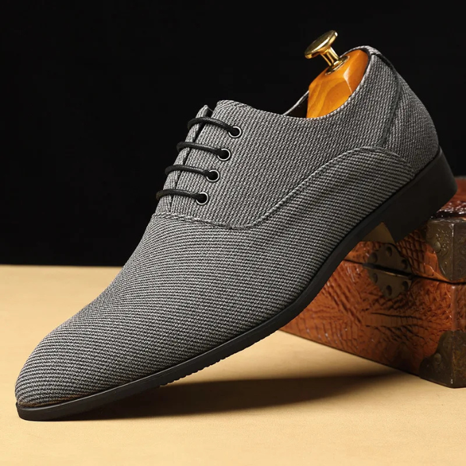 Woven Derby Shoes for Men in Gray and Blue
