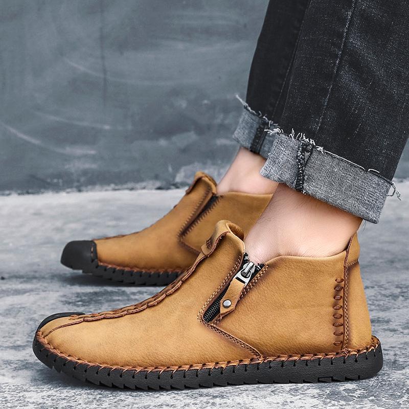 Orthopedic Hand-Stitched Casual Ankle Boots for Men