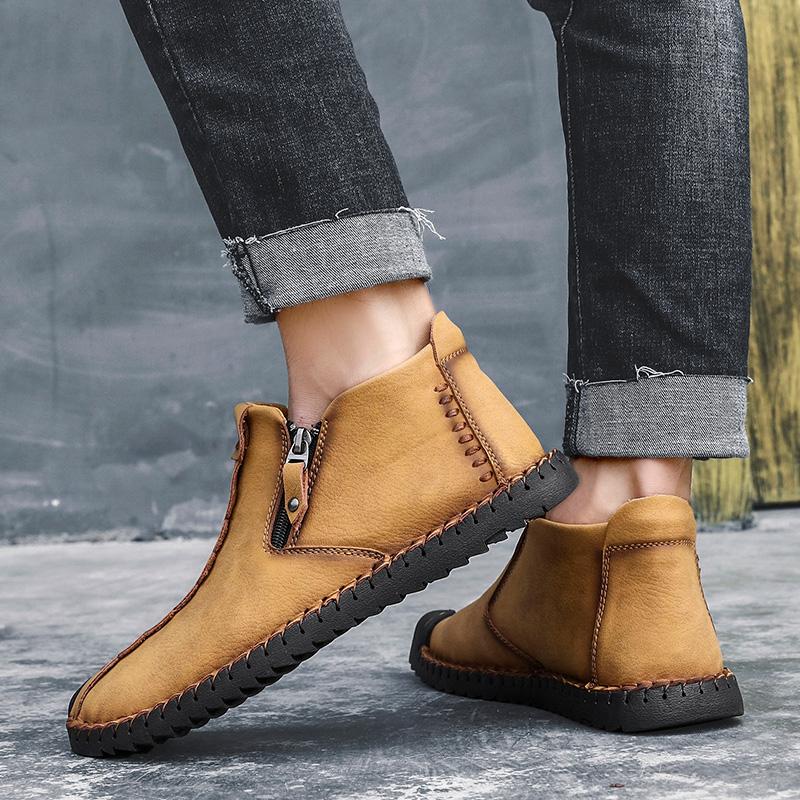 Orthopedic Hand-Stitched Casual Ankle Boots for Men