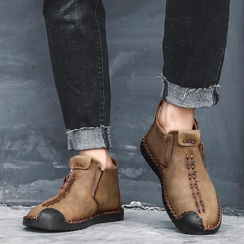 Orthopedic Hand-Stitched Casual Ankle Boots for Men