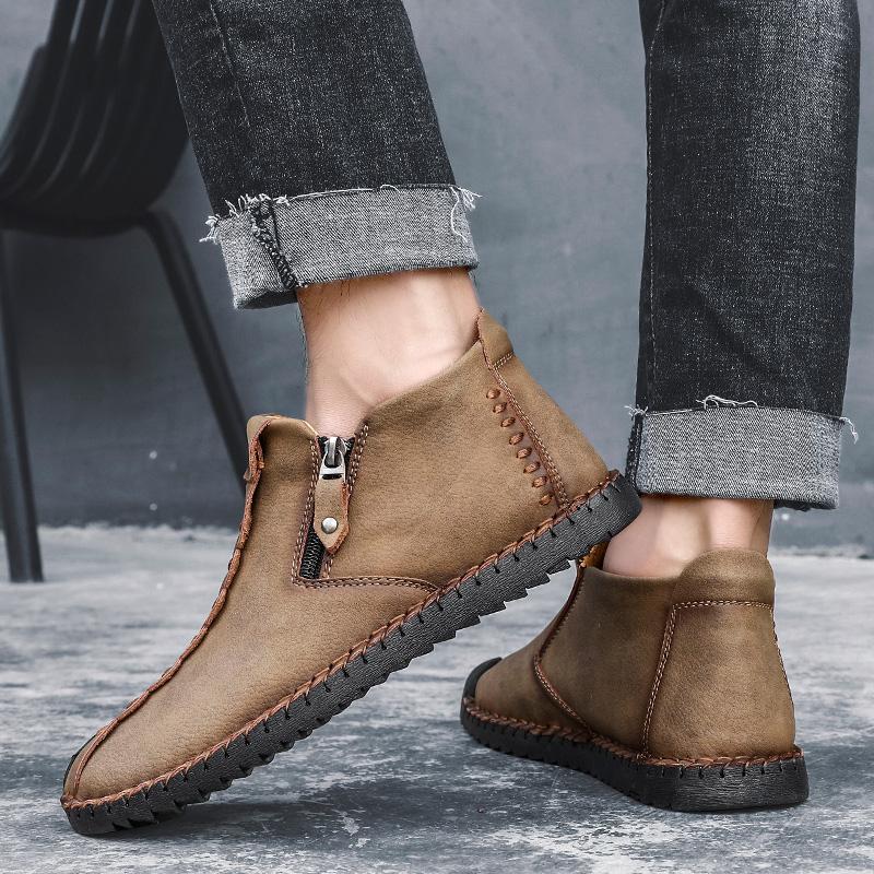 Orthopedic Hand-Stitched Casual Ankle Boots for Men