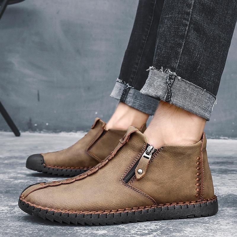 Orthopedic Hand-Stitched Casual Ankle Boots for Men