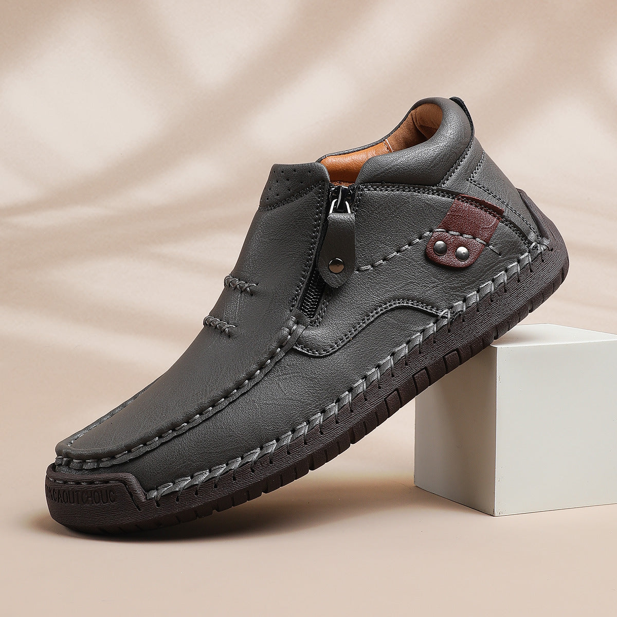 Orthopedic Men's High-Top Boots for Comfort and Support