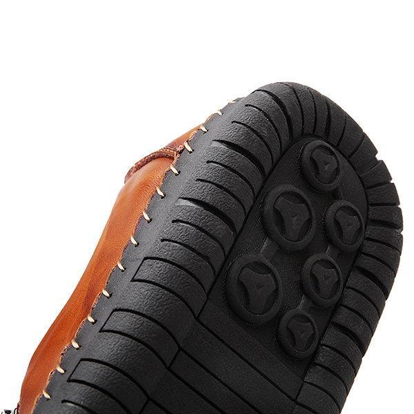 Men's Hand-Stitched Leather Zipper Slip-On Loafers