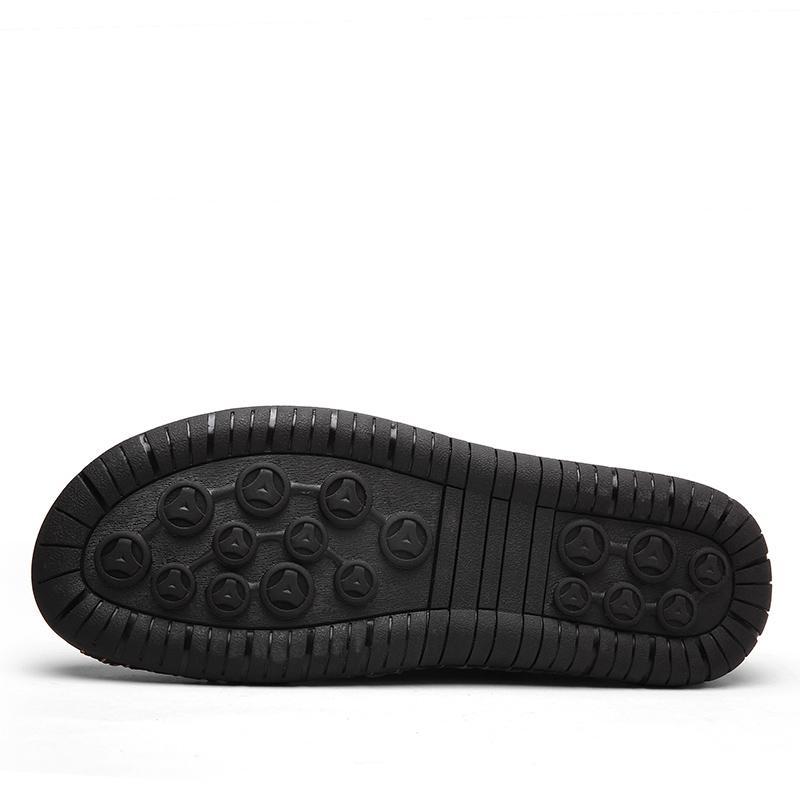 Men's Hand-Stitched Leather Zipper Slip-On Loafers