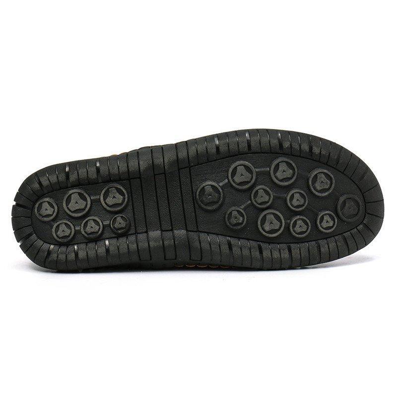 Men's Hand-Stitched Casual Boots with Side Zipper and Non-Slip Outsole