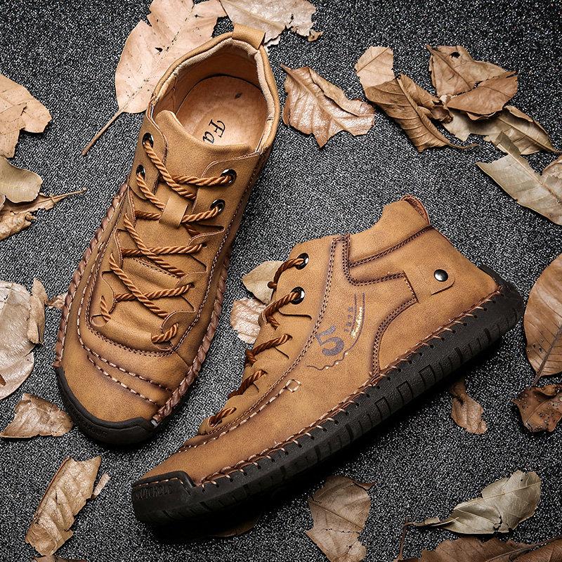 Men's Premium Hand Stitched High-Top Boots