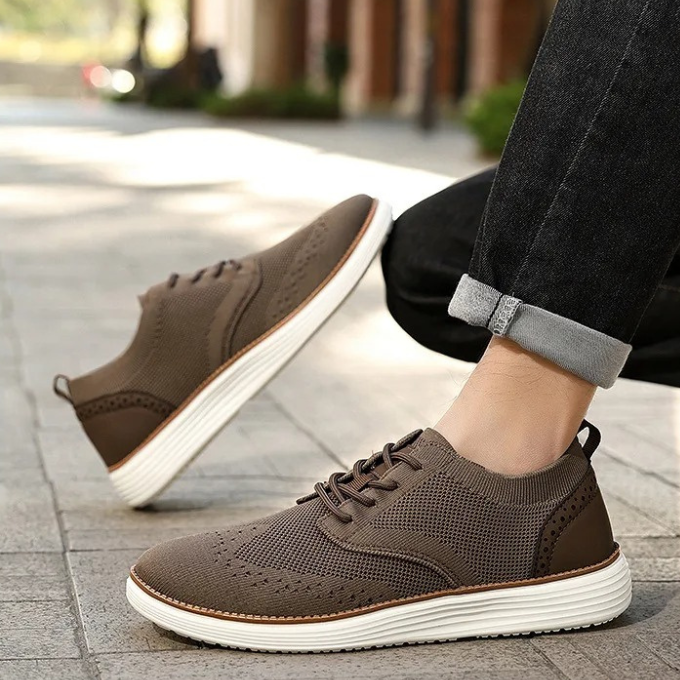 Men's Wingtip Hybrid Dress Sneakers with Cushioning