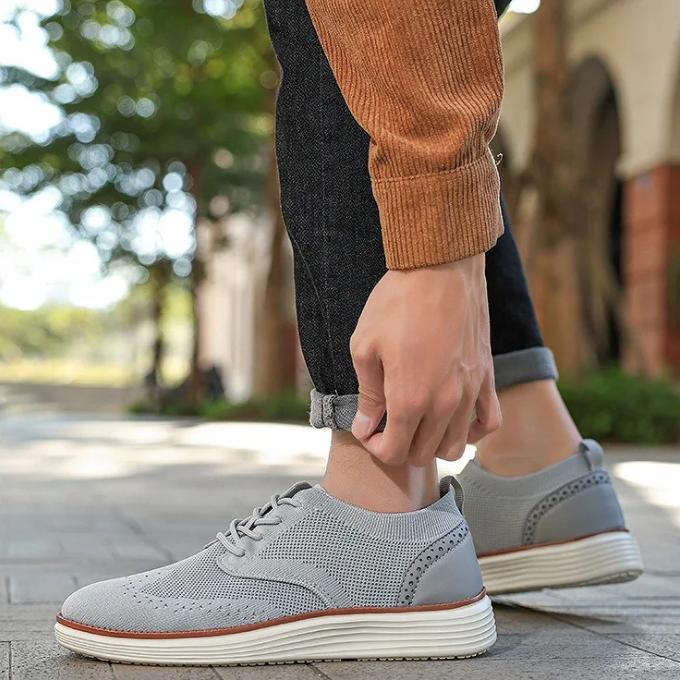 Men's Wingtip Hybrid Dress Sneakers with Cushioning