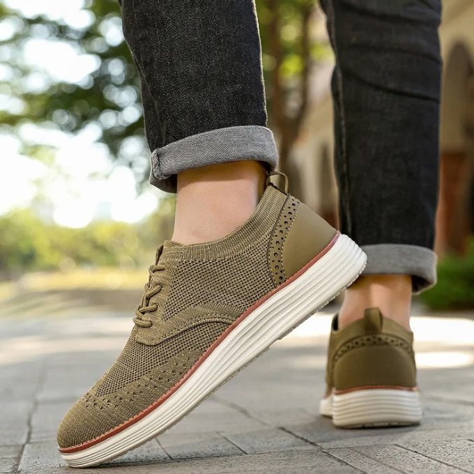 Men's Wingtip Hybrid Dress Sneakers with Cushioning