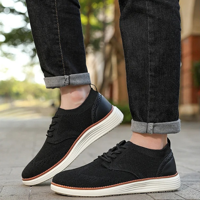 Men's Wingtip Hybrid Dress Sneakers with Cushioning
