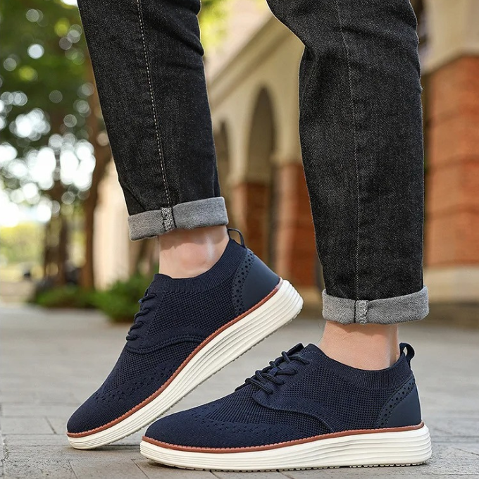 Men's Wingtip Hybrid Dress Sneakers with Cushioning
