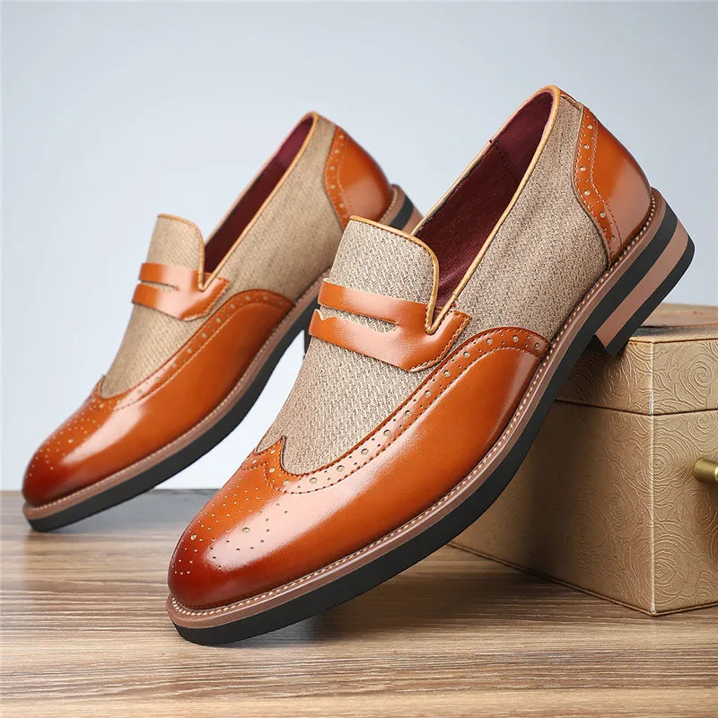 Men's Wingtip Hybrid Loafers with Textured Midpanel