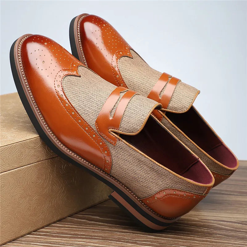 Men's Wingtip Hybrid Loafers with Textured Midpanel