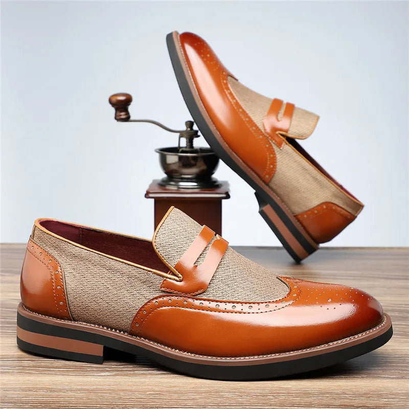 Men's Wingtip Hybrid Loafers with Textured Midpanel