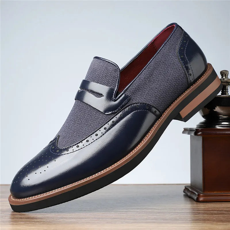 Men's Wingtip Hybrid Loafers with Textured Midpanel