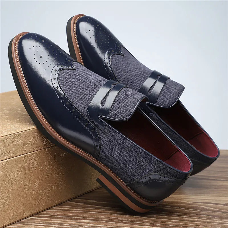 Men's Wingtip Hybrid Loafers with Textured Midpanel