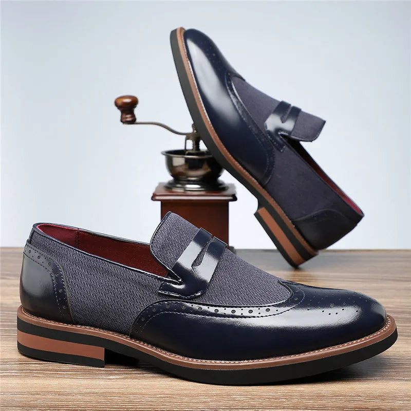 Men's Wingtip Hybrid Loafers with Textured Midpanel