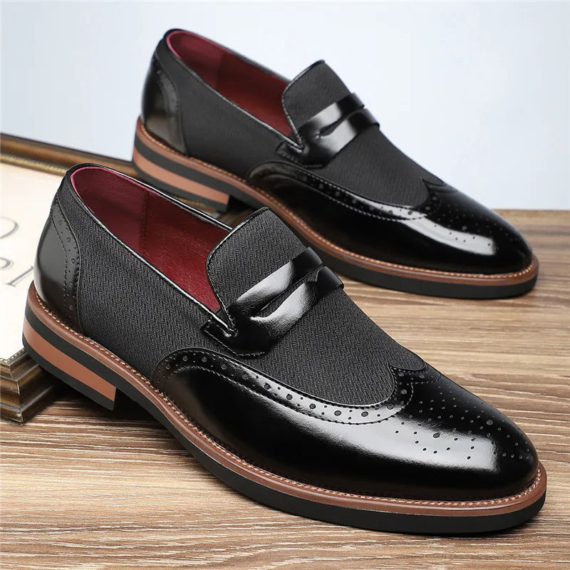Men's Wingtip Hybrid Loafers with Textured Midpanel