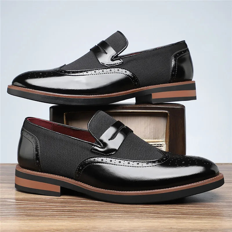 Men's Wingtip Hybrid Loafers with Textured Midpanel