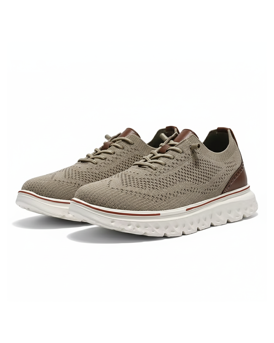 Men's Knit Brogue Dress Sneakers with Foam Sole