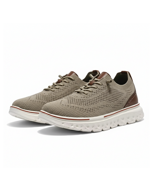 Men's Knit Brogue Dress Sneakers with Foam Sole