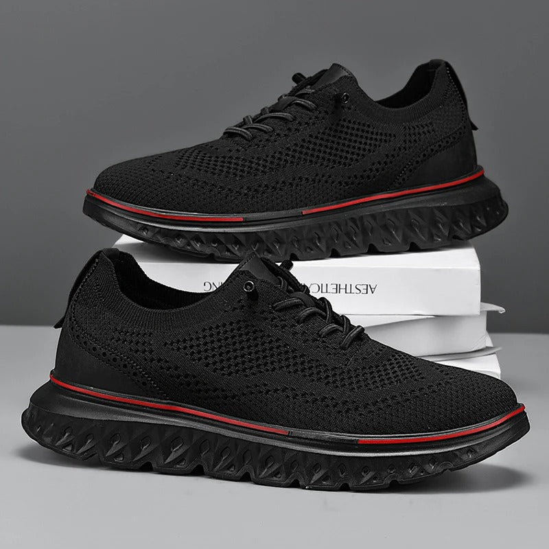 Men's Knit Brogue Dress Sneakers with Foam Sole