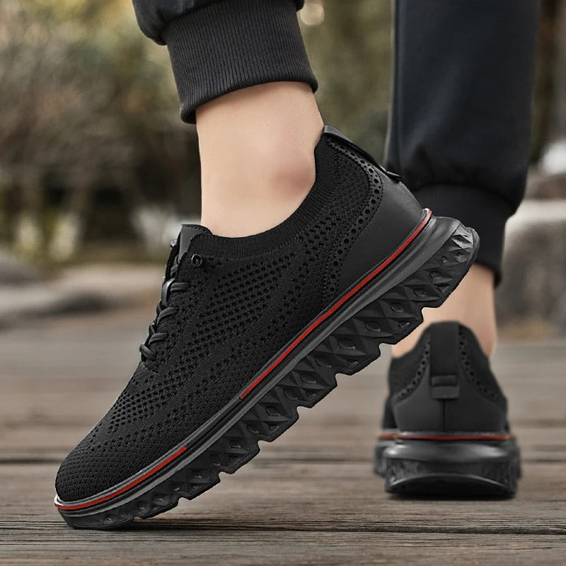 Men's Knit Brogue Dress Sneakers with Foam Sole